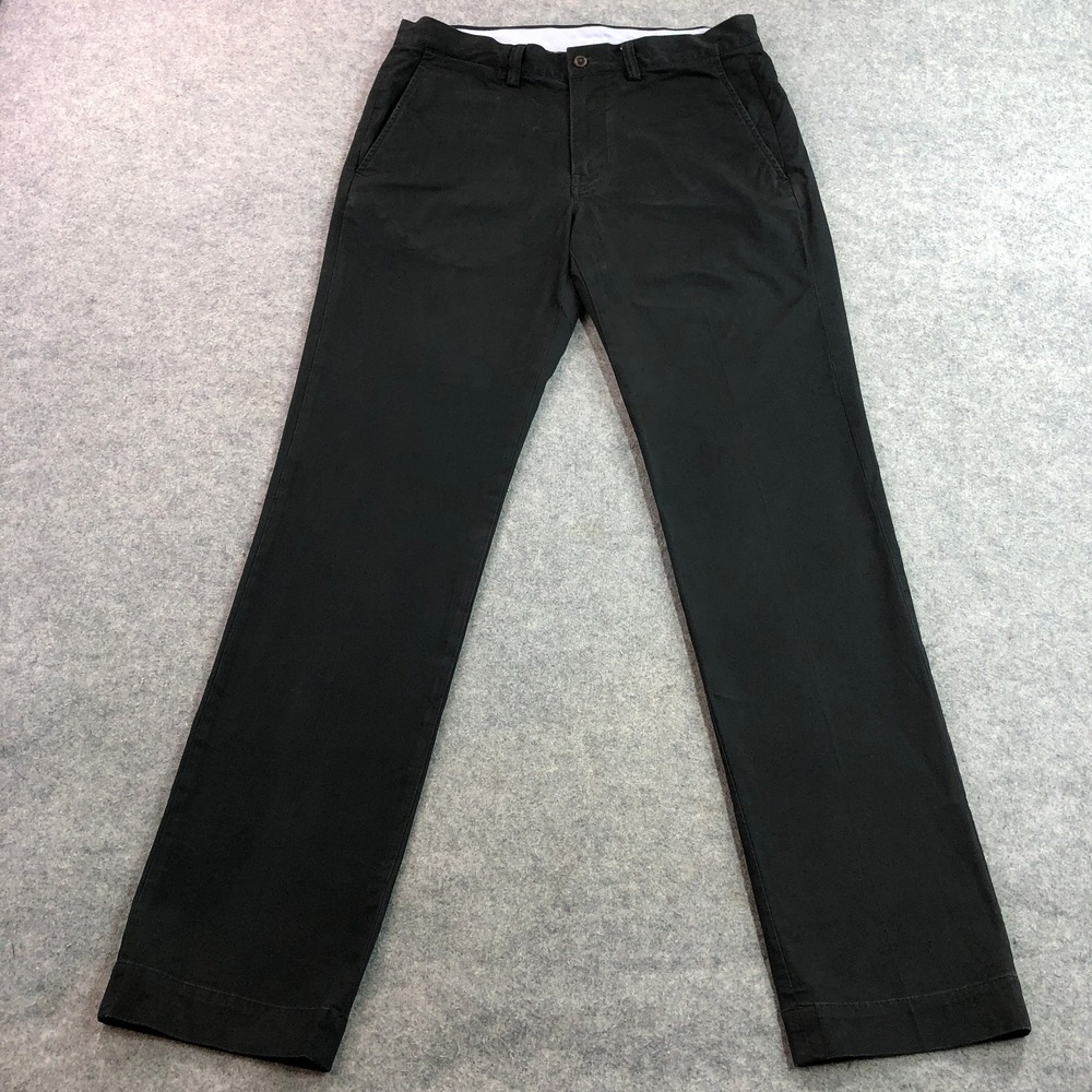 Polo Ralph Lauren Mens Chino Pants 32/34 Black Bedford Stretch Straight Fit
